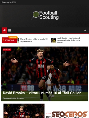footballscouting.ro tablet preview
