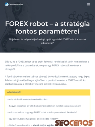 forexrobotstrategia.hu/forex-robot tablet obraz podglądowy