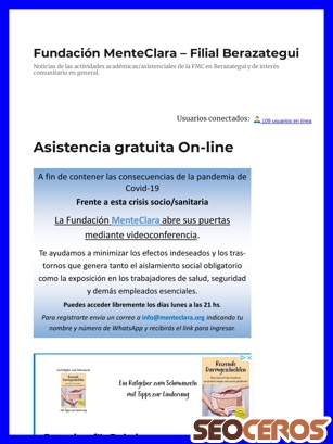 fundacionmenteclara.org.ar/noticias tablet előnézeti kép