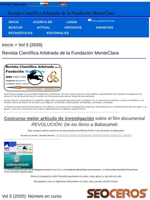 fundacionmenteclara.org.ar/revista/index.php/RCA tablet vista previa