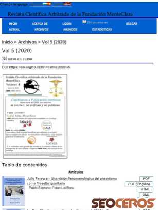 fundacionmenteclara.org.ar/revista/index.php/RCA/issue/current tablet Vista previa