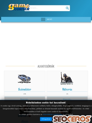 gamecorner.hu tablet előnézeti kép