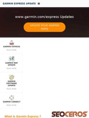 garminexpressupdate.com tablet vista previa