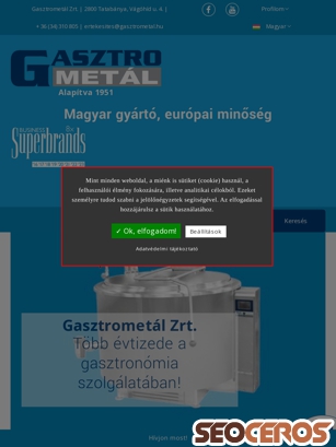 gasztrometal.hu tablet előnézeti kép