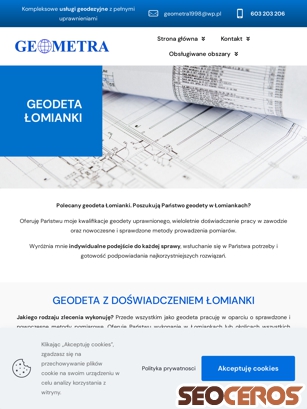 geodeta-zychlinski.pl/geodeta-lomianki tablet vista previa