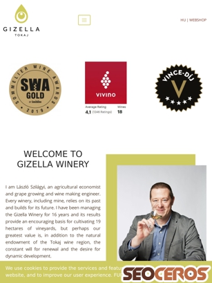 gizellawinery.com tablet preview