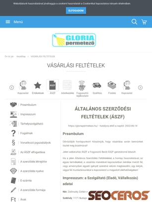 gloriapermetezo.hu/vasarlasi_feltetelek_5 tablet vista previa