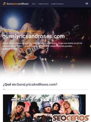 gunslyricsandroses.com tablet előnézeti kép