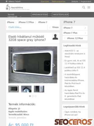 hasznaltalma.hu/aprohirdetesek/iphone/iphone-7-7plus/iphone-7/elado-hibatlanul-mukodo-32gb-space-gray-iphone7-60865 tablet preview