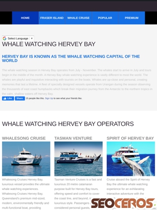 herveybaytour.com/whale-watching.html tablet preview