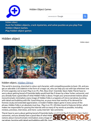 hidden-object.com tablet náhled obrázku