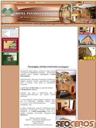 hotelpannonia-miskolc.hu tablet előnézeti kép