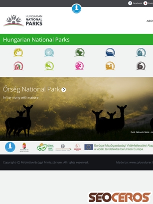 hungariannationalparks.hu tablet förhandsvisning