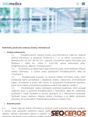infomedica.sk/podmienky-pouzivania tablet Vorschau