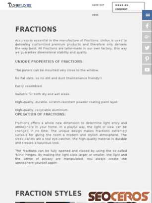 janoblinds.co.uk/fractions.html tablet preview