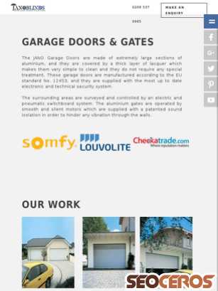 janoblinds.co.uk/garage-doors-gates.html tablet obraz podglądowy