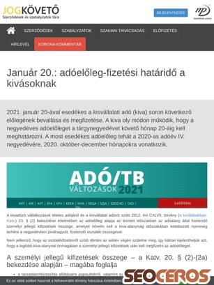 jogkoveto.hu/tudastar/adoeloleg-fizetesi-hatarido-kivasoknak-januar-20 tablet előnézeti kép