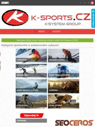 k-sports.cz tablet vista previa