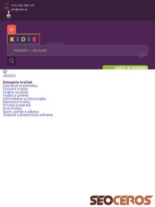 kidie.sk tablet vista previa