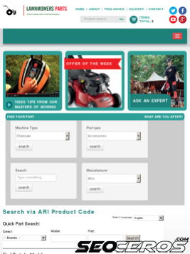 lawnmowerparts.co.uk tablet preview