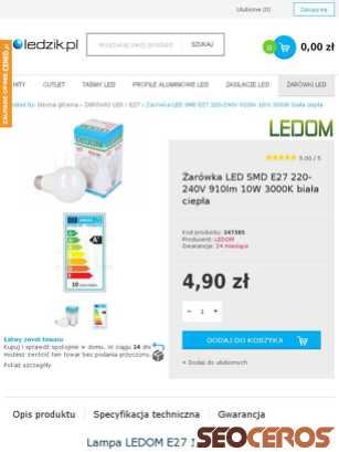 ledzik.pl/product-pol-1389-Zarowka-LED-SMD-E27-220-240V-910lm-10W-3000K-biala-ciepla.html tablet obraz podglądowy