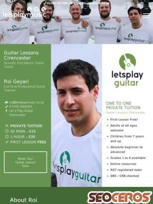 letsplaymusic.co.uk/private-instrument-lessons/guitar-lessons/guitar-lessons-cirencester tablet preview