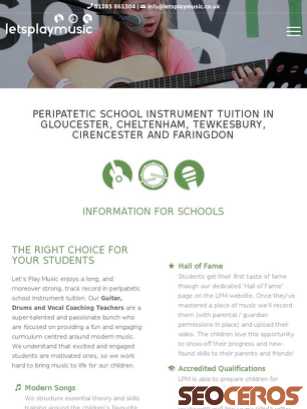 letsplaymusic.co.uk/school-instrument-tuition-schools tablet preview