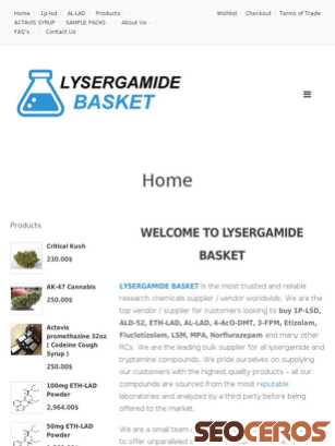 lysergamidebasket.com tablet obraz podglądowy