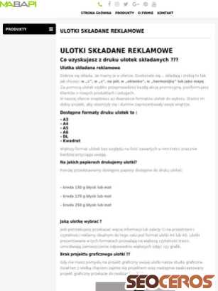 mabapi.pl/ulotki-skladane-reklamowe tablet előnézeti kép