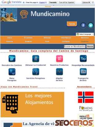 mundicamino.com tablet Vista previa