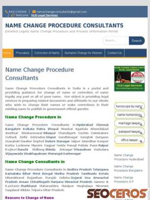 namechangeconsultants.com tablet Vista previa