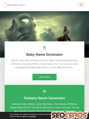 namegeneratoronline.com tablet előnézeti kép