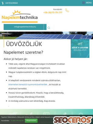 napelemtechnika.hu tablet preview