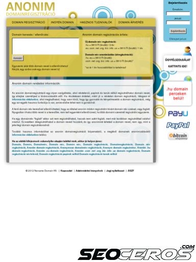 anonim-domainregisztracio.hu tablet náhled obrázku
