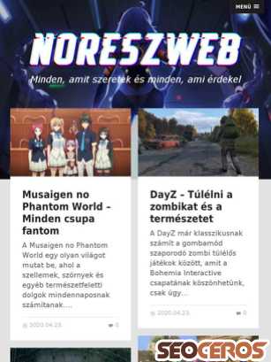 noreszweb.hu tablet előnézeti kép