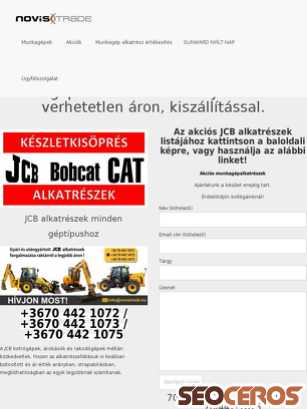 novistrade.hu/jcb-alkatreszek tablet előnézeti kép