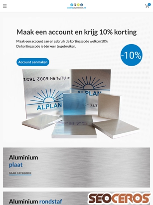 onlinealuminium.nl tablet preview