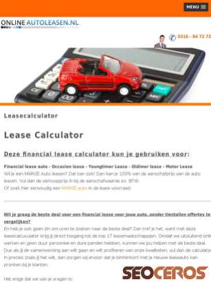 onlineautoleasen.nl/leasecalculator.php tablet Vista previa