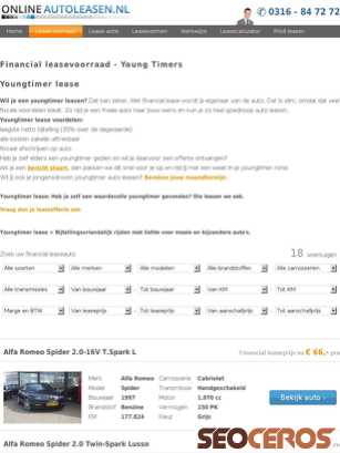 onlineautoleasen.nl/youngtimerlease.php tablet preview