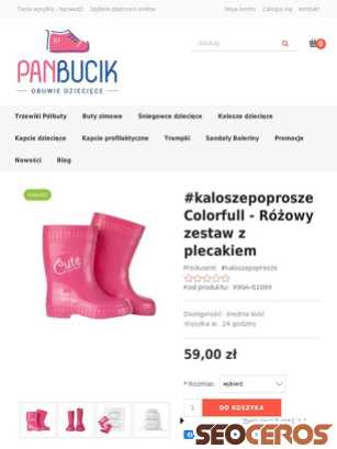 panbucik.com/pl/p/kaloszepoprosze-Colorfull-Rozowy-zestaw-z-plecakiem/433 tablet förhandsvisning
