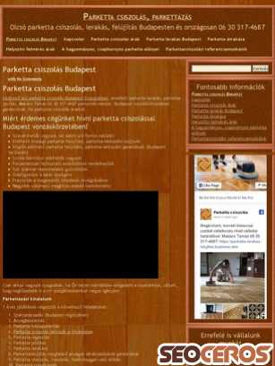 parkettacsiszolas.org tablet előnézeti kép