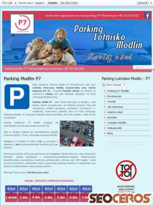 parkingmodlin.com tablet 미리보기
