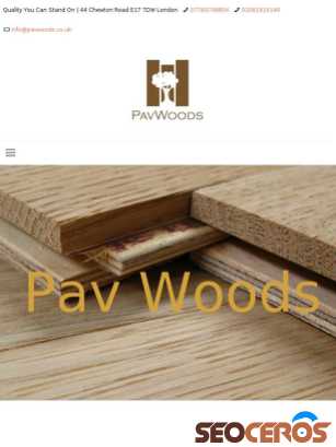 pavwoods.co.uk tablet Vista previa