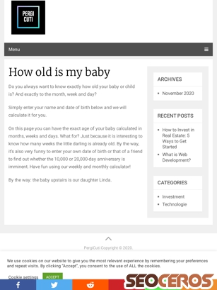pergicuti.com/how-old-is-my-baby tablet obraz podglądowy