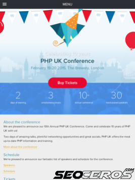 phpconference.co.uk tablet előnézeti kép