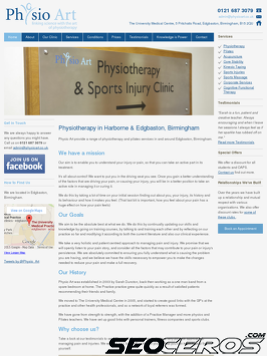 physioart.co.uk tablet preview