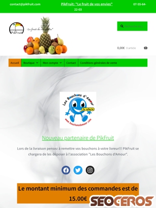 pikfruit.com tablet Vista previa