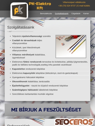 pkelektro.hu tablet előnézeti kép