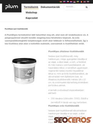 plum.hu/plumwipes-ipari-tisztitokendok tablet náhled obrázku