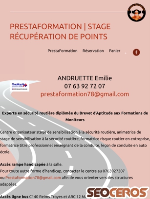 prestaformation.fr tablet előnézeti kép